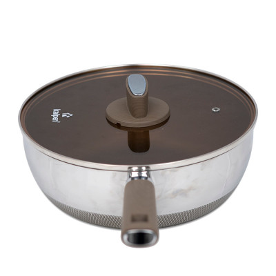 Chảo Inox 316 liền khối 7 lớp phủ chống dính Nano Titanium Shield Kalpen size 20cm,24cm,26cm,28cm đáy từ - Hàng chính hãng