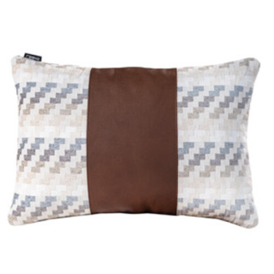 Gối sofa tựa lưng hình chữ nhật dài cao cấp, kết hợp da bò thật và vải DVG6002Z | REEKO