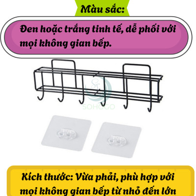 Giá treo dao kéo và dụng cụ nhà bếp dán tường không khoan- Kệ treo đồ nhà bếp đa năng chống rỉ sét - Kệ dán tường treo dao muỗng tiện lợi- Giá đỡ dụng cụ bếp bằng kim loại sơn tĩnh điện- Kệ nhà bếp treo tường chịu lực cao