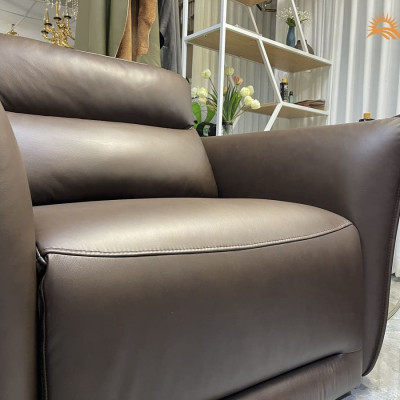 Combo ghế sofa chỉnh điện 100% da bò Italy Juno sofa màu nâu – SFDCT01 2m7 hàng cao cấp chuẩn da bò nhập khẩu Ý
