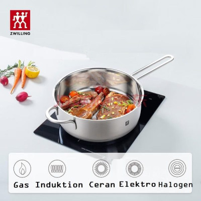 Chảo inox Zwilling twin 24 cm kèm nắp kính Hàng chính hãng