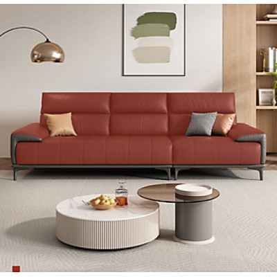 Sofa băng tay bọc da cao cấp Juno Sofa HDCT-06