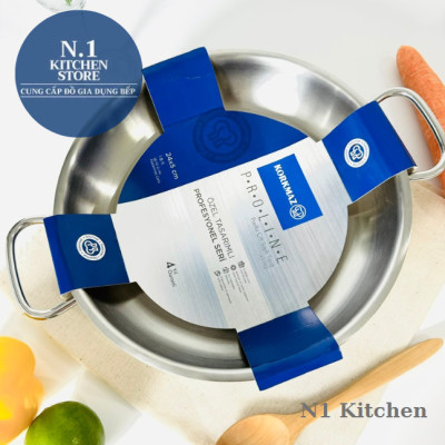 Chảo inox cao cấp 2 quai Korkmax Proline 24cm - A1192 - Hàng chính hãng