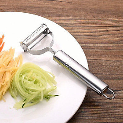 Nạo củ quả inox đa năng 3 trong 1 có thể bào sợi - nạo vỏ trái cây inox cao cấp