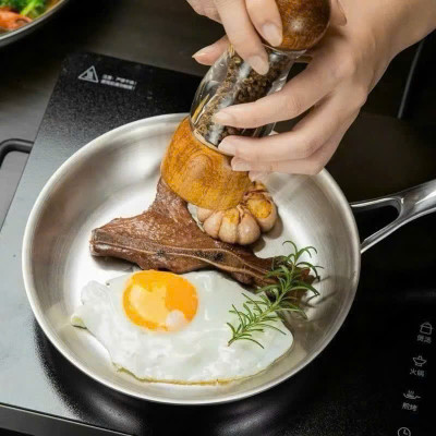 Chảo Inox 304 Cao Cấp Chống Dính Tự Nhiên, Đúc Liền Nguyên Khối, Dùng Cho Mọi Loại Bếp, Công Nghệ Đức - HÀNG CHÍNH HÃNG MINIIN