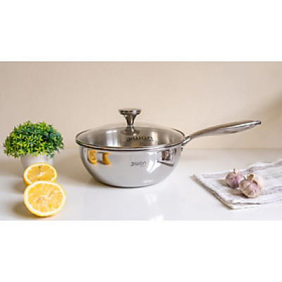 Chảo inox cao cấp Jiwon JW-IN316 size 22/24/26cm Nano Cool không cần tôi chảo chống dính vượt trội.