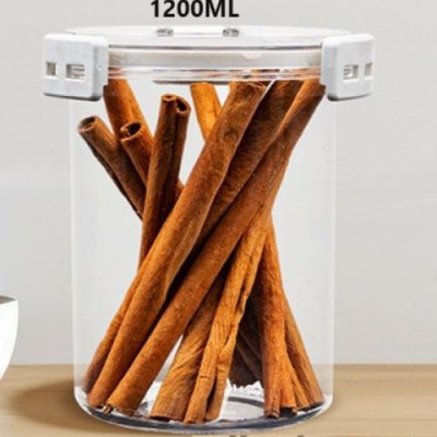 Hộp đồ khô tròn 1200ml Hokori 6594, Hộp nhựa đựng thực phẩm khô, hộp đựng sữa, hộp nhựa nắp đậy kín