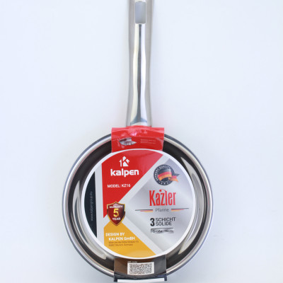 Chảo Inox 3 Lớp Liền Khối Không Chống Dính Kalpen Kazler 16cm - Hàng chính hãng