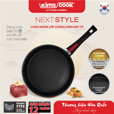 [GIÁ SỐC] Chảo Next Style Chống Dính Kims Cook NA120GT-BK-H - Đáy Từ - Hợp Kim Nhôm