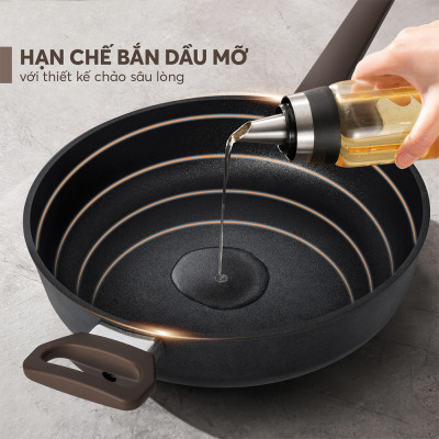 Chảo Chống Dính Siêu Bền Nhập Khẩu Elmich EL-8124 Size 24-28cm, Hàng Chính Hãng,Dùng Mọi Bếp-JoyMall