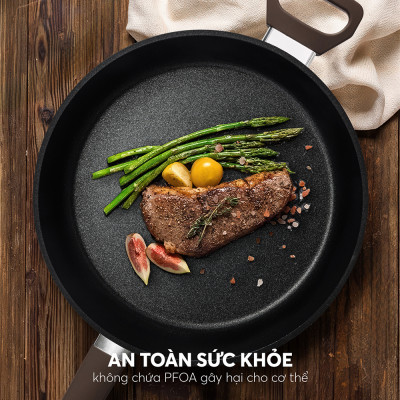 Chảo Chống Dính Siêu Bền Nhập Khẩu Elmich EL-8124 Size 24-28cm, Hàng Chính Hãng,Dùng Mọi Bếp-JoyMall