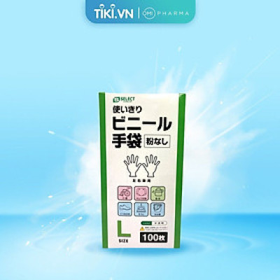 Găng Tay Vinyl Dùng Một Lần Size L S Select Nhật Bản (100 Chiếc/Hộp)