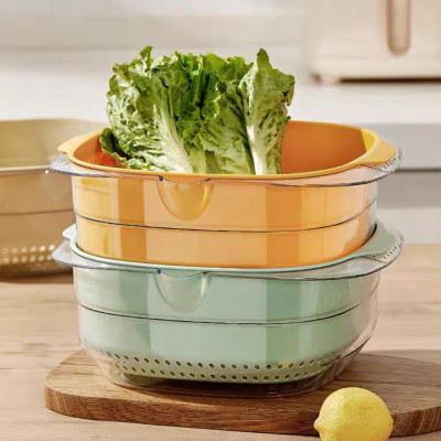 Bộ Rổ Thau Chậu Nhật Có 2 Size Vuông Nhựa ABS 2 IN 1 Hokori Siêu Bền Dầy Chắc Chắn Tiện Dụng Cao Cấp Hàng Xuất Nhật