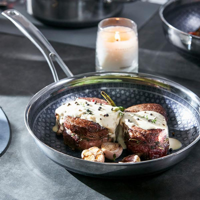 Chảo chống dính 2 mặt Inox 3 lớp đúc liền khối Blackcube Noon Song bếp từ 20/22/24/26cm