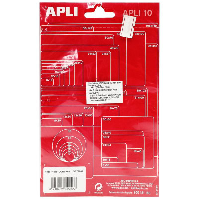APLI_Nhãn Dán Đỏ 10 Miếng 12x18_2752