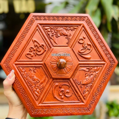 Khay đựng mứt tết bằng gổ hương kt 9×27×31cm