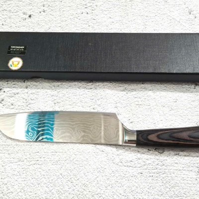 DAO - DAO BẾP NHẬT BẢN SANTOKU THÉP DAMASCUS MÃ A2 DT116 nt topcomshop vn