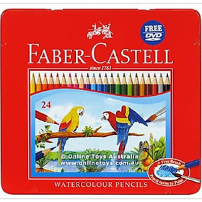 Faber-Castell-Chì Màu Nước Rl Ws Parrot-24 Màu Dài (Hộp Thiếc)