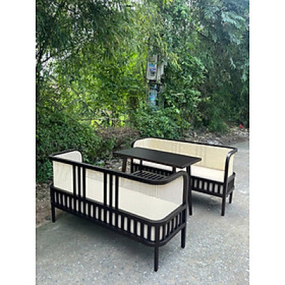 Bộ sofa Indochine Băng dài 1m5 x sâu 60 cm x cao 85 cm và 2 ghế đơn kèm bàn cao cấp Tundo