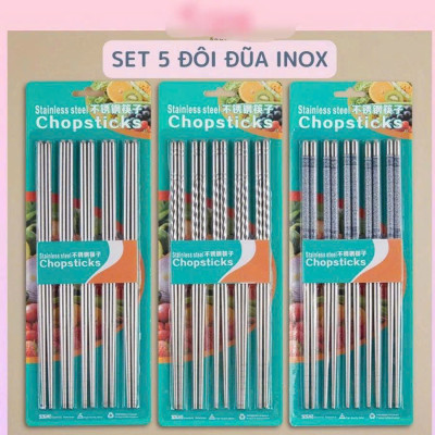 Set 2 vĩ  đũa inox đầu xoắn chống trượt, chống trơn khi gắp, không bị đen, mốc, chịu lực tốt, khó cong, vênh dễ cầm nắm , an toàn và  tiện lợi