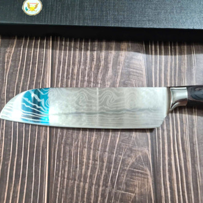 DAO - DAO BẾP NHẬT BẢN SANTOKU THÉP DAMASCUS MÃ A13 DT116 nt topcomshop vn