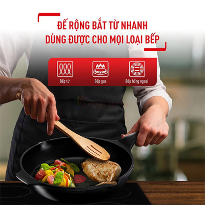Chảo đúc chiên Tefal Robusto có miệng rót (20cm/22cm/24cm) - Hàng chính hãng