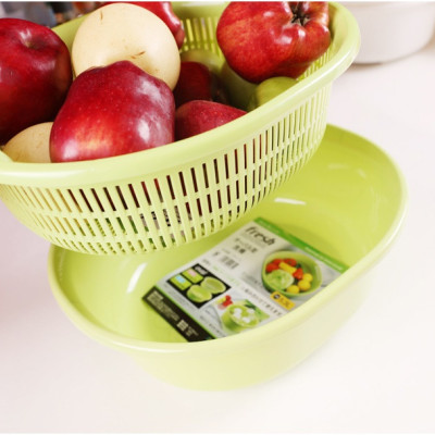 Bộ 01 chậu & 01 rổ Oval Sanada Seiki 5.3L - Hàng nội địa Nhật Bản | Made in Japan