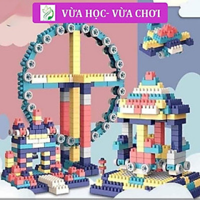 Bộ vali bàn tập vẽ và lắp ráp 4in1 kèm bảng vẽ Building Blocks DIY, 50-520 chi tiết - đồ chơi phát triển trí tuệ lắp ráp mô hình Hàng Chính Hãng/hàng nhập khẩu