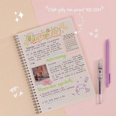 Vở lò xo kép Caro (6x6)mm B5 - 120 trang; MS: 584