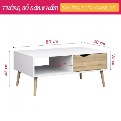 Bàn sofa phòng khách nhỏ gọn SMLIFE Camelot
