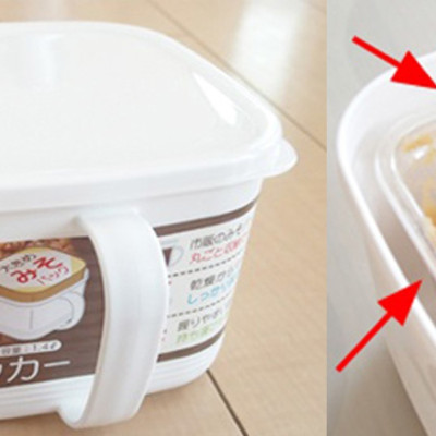 Hộp đựng bảo quản nắp mềm có tay cầm tiện lợi ( dung tích 1.4L ) - Hàng nội địa Nhật Bản.