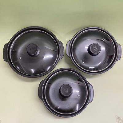 Nồi đất sứ loại 1 tráng men chống dính có nắp, sâu lòng, cạn lòng - Kho cá, thịt, mì cay, cơm niêu