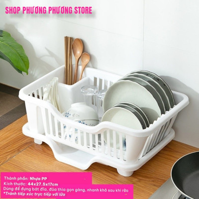 Rổ úp bát có khay hứng thoát nước hàng dày đẹp