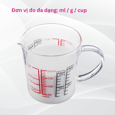 Ca đo lường thủy tinh Hario 200ml (CMJW−200)