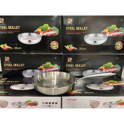 Chảo Inox 304 Cao Cấp Chống Dính Tự Nhiên, Đúc Liền Nguyên Khối, Dùng Cho Mọi Loại Bếp, Công Nghệ Đức - HÀNG CHÍNH HÃNG MINIIN