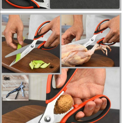 Kéo Xịn GGOMI Hàn Quốc Nhà Bếp Kéo Cắt Gà Cắt Đồ Đa Năng Cao Cấp ( Tặng Khui Hộp 3 in 1 )