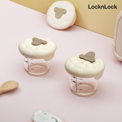Hộp thủy tinh kèm nắp silicone cho bé Baby Food LocknLock LNG058S2IVY - Dung tích 150ml x2