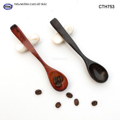Thìa Cà Phê, muỗng pha trà, gỗ Trắc/Cẩm (HAHANCO) Chuôi uốn lượn sóng/Độc đáo - CTH753