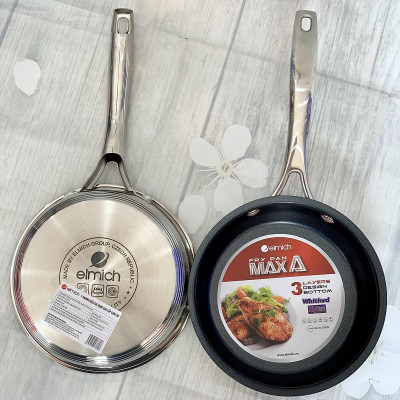 CHẢO INOX CHỐNG DÍNH ELMICH 3 ĐÁY MAX A 26CM( mã 2353763)