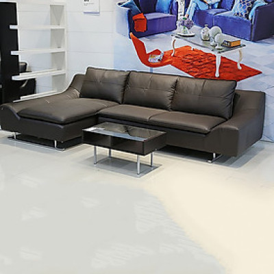 Sofa Da Chữ L Góc Phải Juno Gayle 298 x 155 x 87 cm (Nâu sẫm) 