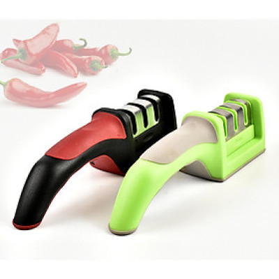 Dụng Cụ Mài Dao Nhà Bếp 3 Lớp (Giao màu ngẫu nhiên) - Hàng chính hãng 