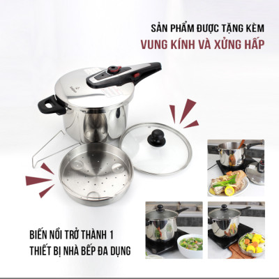 Nồi áp suất Inox 304 Kalpen P2 dung tích 6L chuẩn Đức - Hàng chính hãng