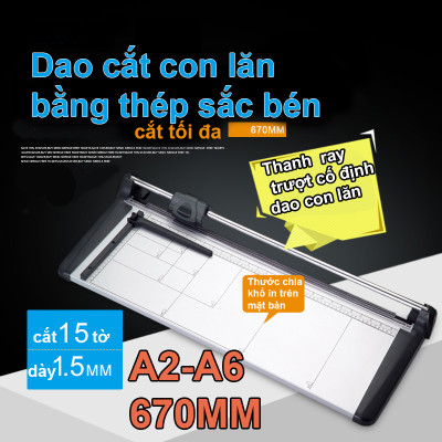 Bàn cắt giấy tranh ảnh , bản thiết kế khổ lớn A2, dao cắt dài 67CM 3052-A2 , thân máy bằng hợp kim nhôm