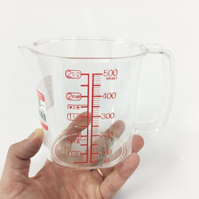 Combo ca đong đa năng có vạch chia 500ml + set 3 miếng mút rửa bát - made in Japan