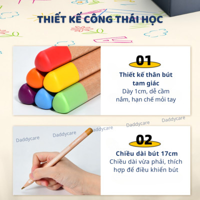 Bút chì màu vẽ tranh cao cấp mideer Vibrant Colored Pencil  24/36/48 màu,Chì vẽ chuyên nghiệp, thiết kế, phác họa cho bé
