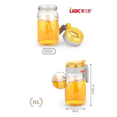 Hũ thủy tinh đựng dầu ăn, nước chấm, dấm tỏi có nắp chụp Lilac | BÌNH ĐỰNG DẦU ĂN NẮP CHỤP CHÍNH HÃNG LILAC 650ml