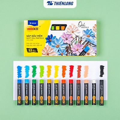 Bút sáp dầu 12/24 màu - Soft Oil Pastels Thiên Long Colokit - Màu sắc tươi sáng Sáp mềm đắp nổi
