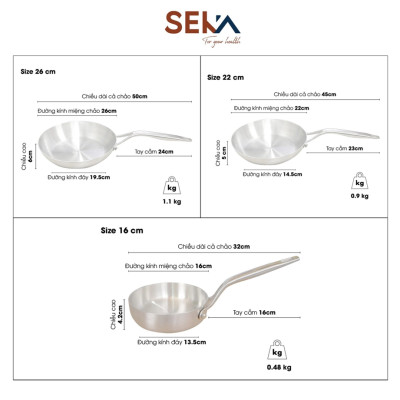 Chảo Cạn Lòng Inox SEKA SK6030 - Hàng Chính Hãng