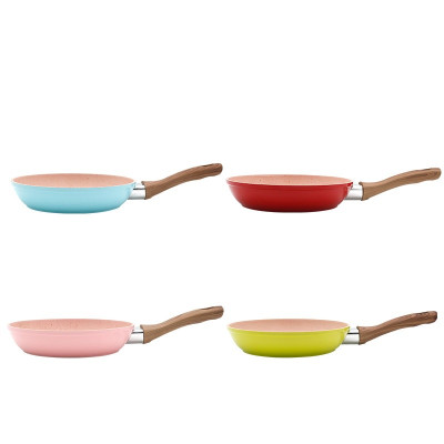 Chảo chống dính cao cấp 16cm, đáy từ vân đá hoa cương, cán gỗ cao su bền chắc, dùng mọi loại bếp