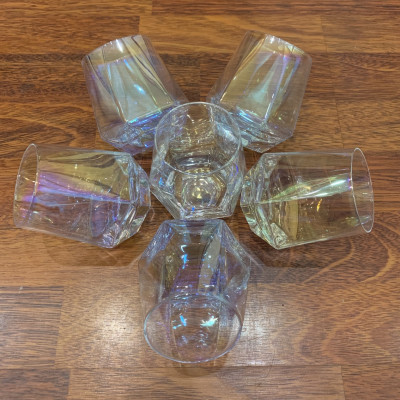 BỘ 6 CỐ THỦY TINH UỐNG NƯỚC VÂN KIM CƯƠNG MÀU ÁNH TRAI SANG TRỌNG - ANTH673